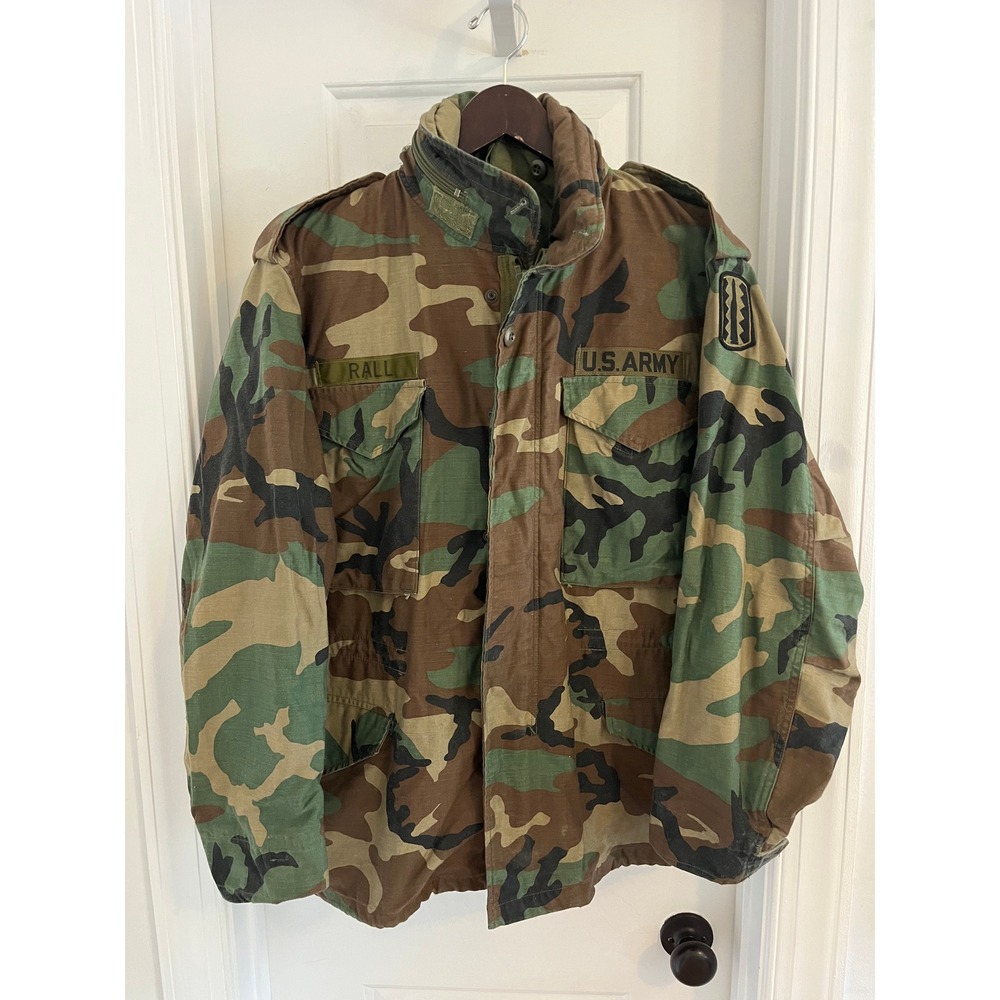 Vintage US Army M-65 Field Jacket Woodland Camo